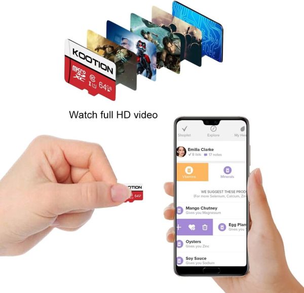 KOOTION 64GB Micro SD Card 2 Pack, Micro SDXC Memory Card Class 10 Micro SD Cards UHS-I, C10, U1, High Speed TF Flash Card with Adapter - Image 3