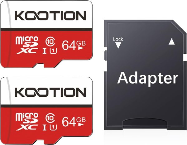 KOOTION 64GB Micro SD Card 2 Pack, Micro SDXC Memory Card Class 10 Micro SD Cards UHS-I, C10, U1, High Speed TF Flash Card with Adapter - Image 9